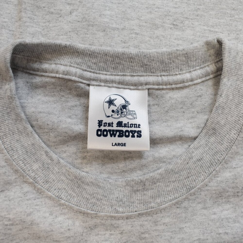 Post Malone x Dallas Cowboys Mens Ash Gray Long Sleeve Shirt New Large - Picture 3 of 6
